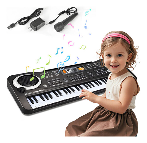 Piano De Juguete De 61teclas Para Ninos Con Microfonos