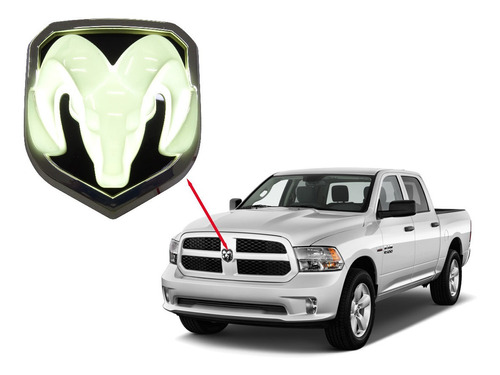 Logo Emblema Led Cromado Máscara Dodge Ram 2013-2018