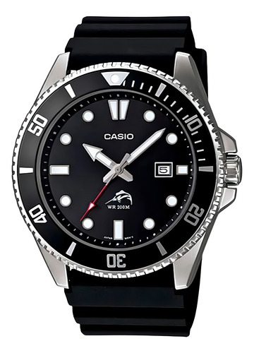 Reloj Casio Correa De Resina Color Negro Bisel Negro/blanco Negro Negro/blanco Negro