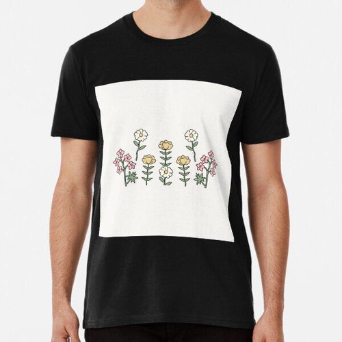 Remera Dibujos Animados Flores Algodon Premium