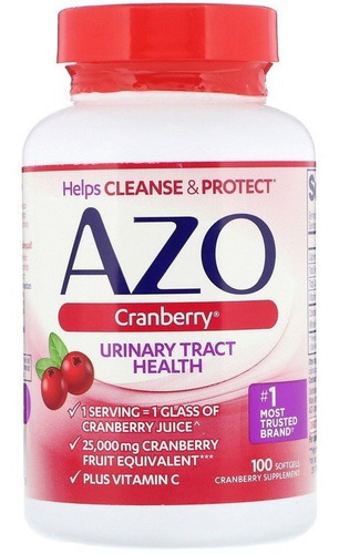Suplemento em cápsula AZO  Cranberry fibras/vitaminas Cranberry sabor  cranberry de 130g 100 un