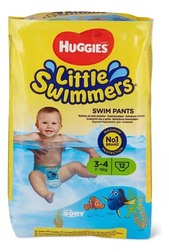 HUGGIES Little Swimmers - Pañales de natación desechables, talla 3 S, 12  unidades