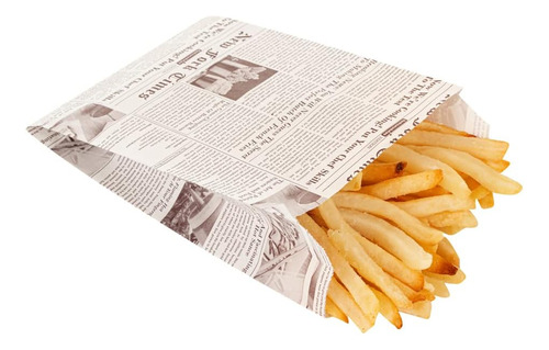 Bag Tek Kraft Papel De Periódico Fry/snack Bag - 4 1/4  X 1 