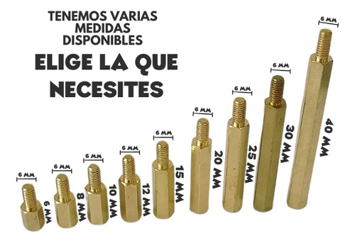 10 Tornillos Separadores Espaciadores M3x12mm Macho Hembra