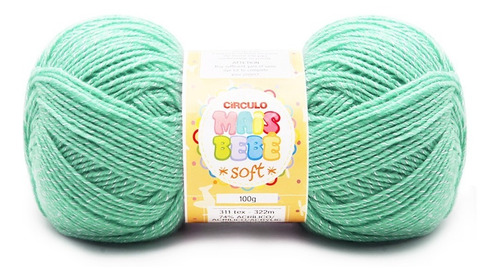 Fio Mais Bebê Soft Circulo 100g 322mts Fio Para Bebê Tex 311 Cor 5311- Paraíso Verde Claro