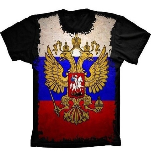 Camiseta Estilosa 3d Fullprint Bandeira Da Rússia