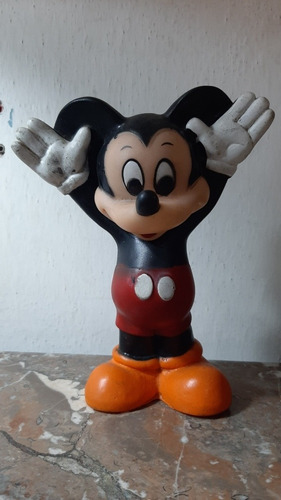 Antiguo Mickey Mouse De Goma - Con Sonajero