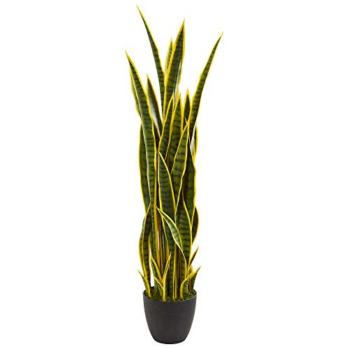 4 Plantas De Seda Artificial Sansevieria Verde