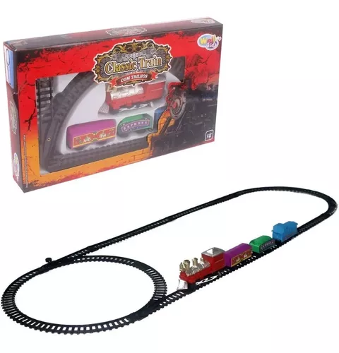 Trenzinho De Brinquedo Trem Menino Locomotiva Trilho Pilha