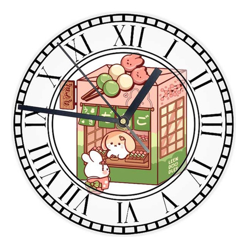 Reloj Redondo Madera Brillante Arte Japones Japon Mod 23
