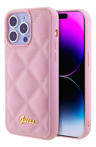 Protector Guess Para iPhone 15 Pro Max Cuero Rosa