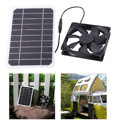 A Kit Ventilador De Painel Solar 5w Exaustor Solar À Prova
