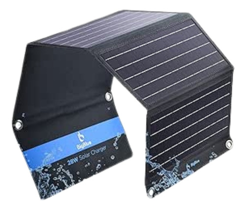 Cargador Solar Amperímetro Digital Puertos Usb 28w Resistent