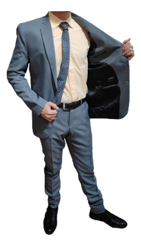 Imagen 5 de 10 de Ambo Traje Saco Con Pantalon Gris Maxima Calidad