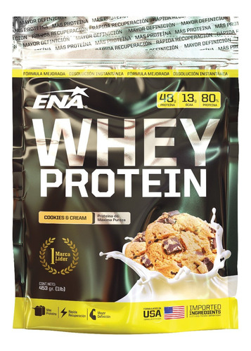 Whey Protein Ena 1lb Cookies & Cream Proteina Instantánea