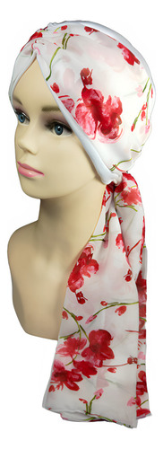 Turbante Gorro Para Mujer C/banda Oncológico Quimio. Tyamia Color Blanco Estampado