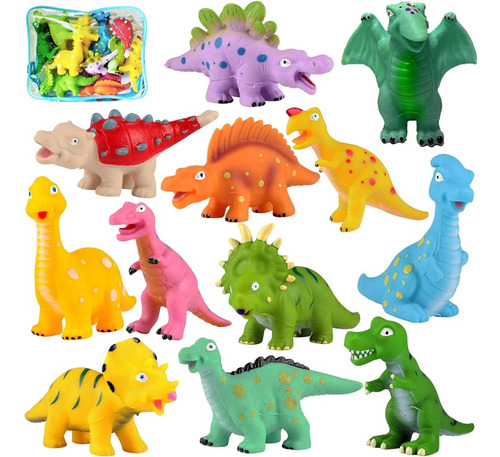 12pcs Dinosaur Bath Toys Mold Free Baby Bath Toys Para Niños
