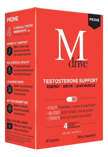 Mdrive Prime - Soporte De Testosterona Para Hombres, Energa