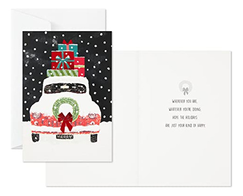 Hallmark Tarjetas De Navidad En Caja, Camión Rojo Nevado (16