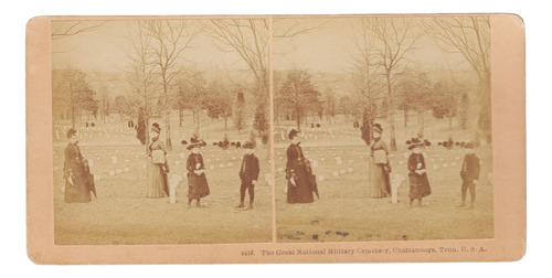 1900 Fotografía Estereoscopica Cementerio De Chattanooga Usa