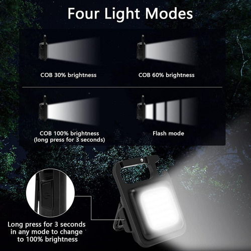 Mini Linterna Led Recargable, 2 Paquetes, Portátil