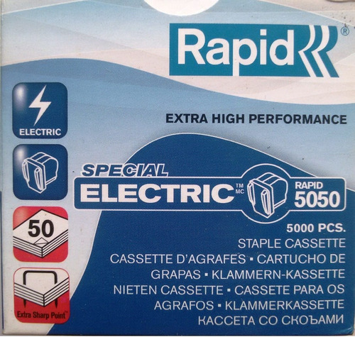 Grapas Rapid 5050e Cartucho De 5000 Piezas