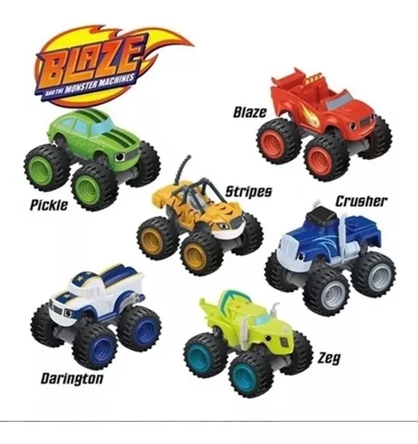 Kit composto por 14 Carrinhos de Fricção - 6x Blaze Monster Machines + 8x  Carrinhos da Coleção Carros Disney