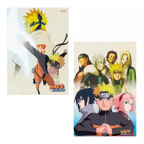 Kit 5 Cadernos Naruto Shippuden + Caderno Desenho Naruto Sd