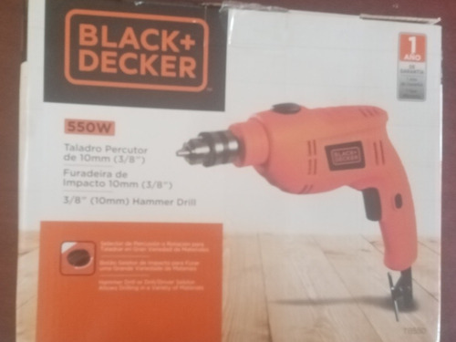 Taladro 3/8 Black+decker 550w Taladro Percutor 10mm En Caja 