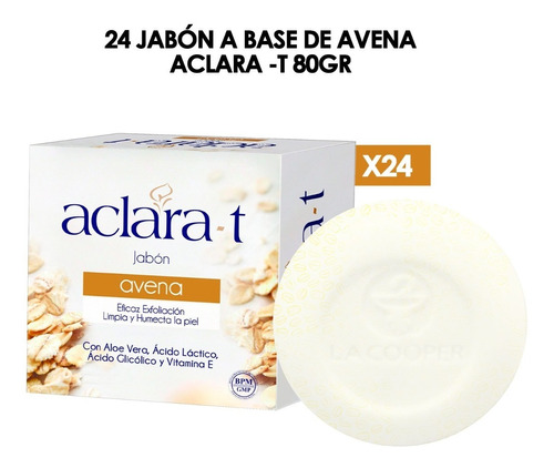 24 Jabónes A Base De Avena Aclara -t 80gr