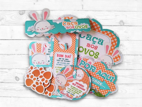 Imagem 1 de 1 de Kit Caça Aos Ovos Coelho Páscoa