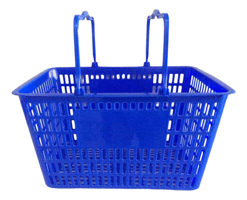 Pack 8 Canasto Cesta De Mano Azul Para Supermercado