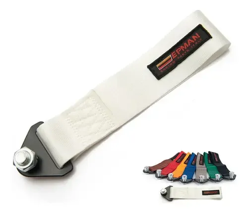 Tow Strap Hook Cinta Para Reboque Fita Esportiva Engate Cor Branc...