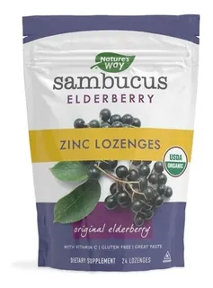 Nature's Way Sambucus Zinc Pastillas Original Saúco - 24 Pas