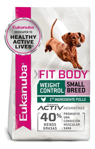 Alimento Eukanuba Eukanuba Fit Body Sb 1.82 Kg Para Perro Adulto De Raza  Pequeña Sabor Pollo Y Arroz En Bolsa De 1.82kg