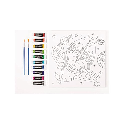 Crocodile Creek Space Con Juego De Lienzos De Pintura Y Pinc