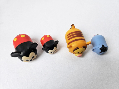 Cuatro Mini Tsum Tsum 3 Cm Disney Mickey Mouse Tigger E Igor (Usado)