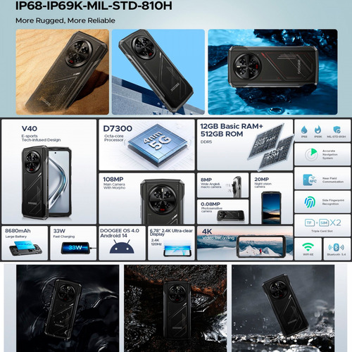 Doogee V40 Con Chip Dimensity 7300 Para Juegos Exigentes