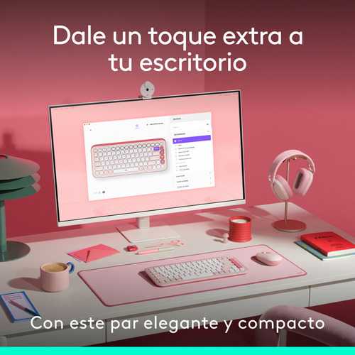 Kit Teclado Y Mouse Pop Icon Logitech Bt Inalambrico Español