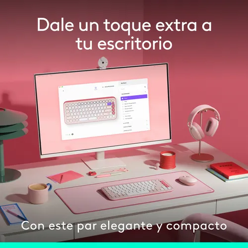 Kit Teclado Y Mouse Logitech Pop Icon, Español, Rosado