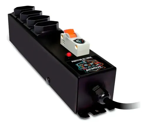 Filtro De Linha 20a Régua 4 Tomadas Asimove Disjuntor Metal - R$ 78,49