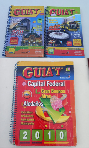 Lote 3 Guía T Capital Federal Y Gran Bs. As 2010 2011 2012