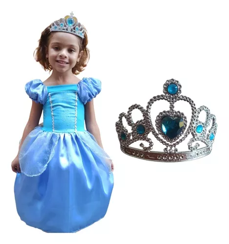 Vestido Princesa Cinderela Infantil Luxo