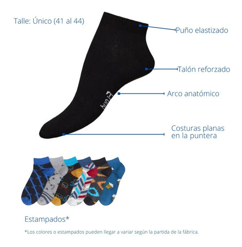 Pack X12 Floyd Soquetes Corto Hombre Liso/estampa A. 1414
