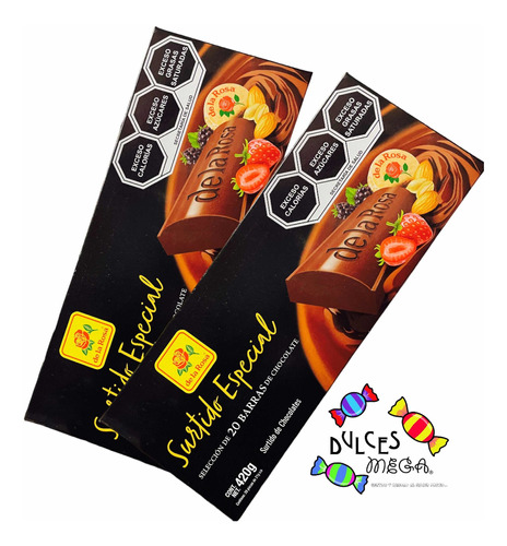 La Rosa Chocolates Surtido Premium Barras 2 Pack-40pz