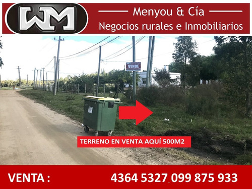 Venta Terreno En Trinidad Flores 500m2 Frente 14mts Unico