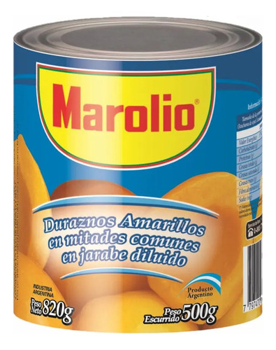 Duraznos Marolio Mitades 820 Grs