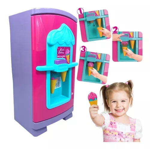 Brinquedo Infantil Geladeira Divertida Gela Sorvetinho Menina