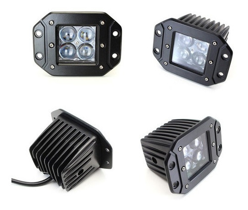 Imagen 7 de 10 de Pieza Faro Led Dually 16w Empotrable 4d Universal Jeep Rzr