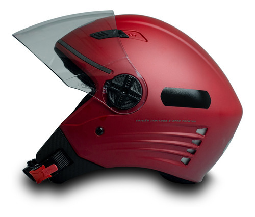 Capacete Moto Fw3 X Open Premium Fosco Tamanho 56 58 60 Cor Vermelho